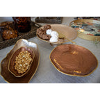 Beige cake gerecht vergulde rand 28 cm