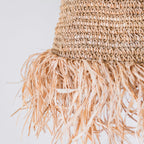 Raffia Boho Lampenkap – Hanglamp – Hanglamp – Handgeweven Plafondlamp met Lange Franjes (3 maten Ø 30/40/50 cm) KALIMA