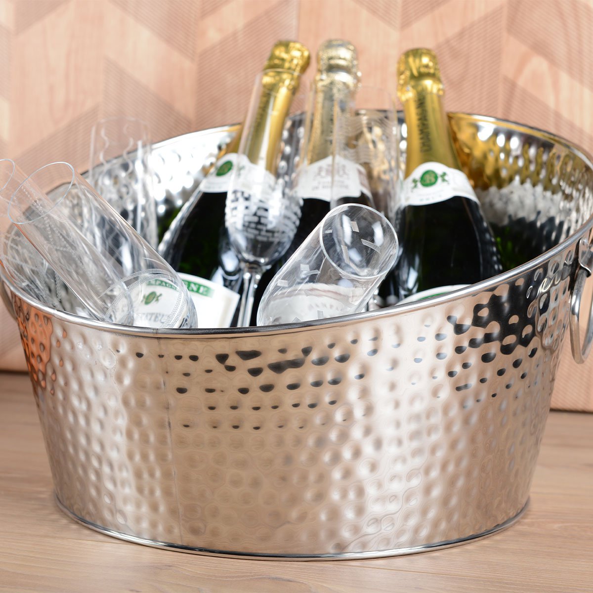Gehamerd champagne -emmer 25x40x40cm