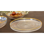 Goldline 16x16x2cm gestreepte dessertplaat