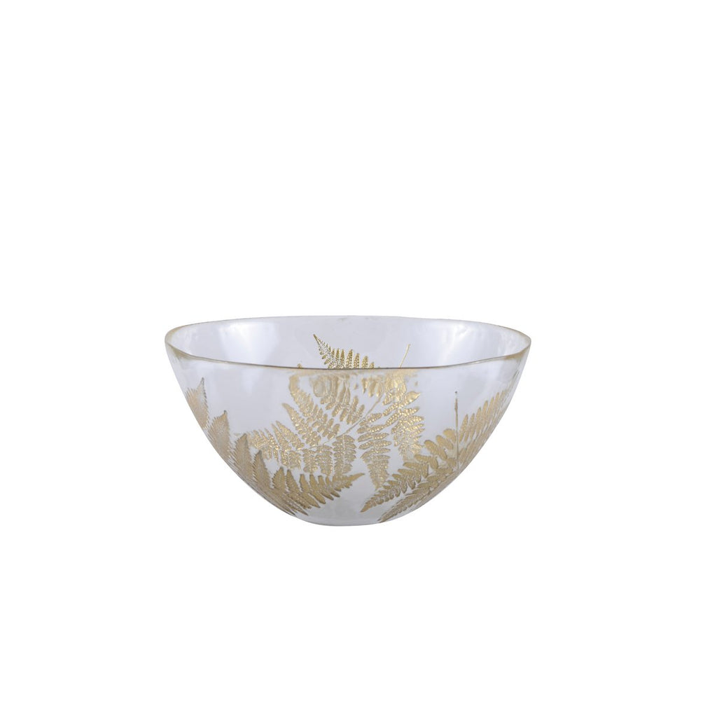 Transparant saladyier gouden blad