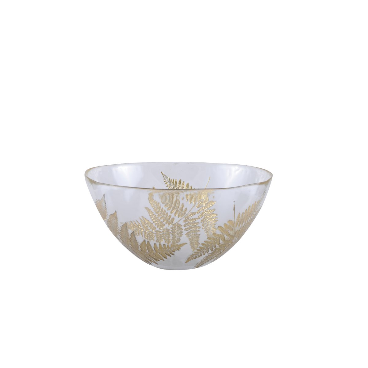 Transparant saladyier gouden blad