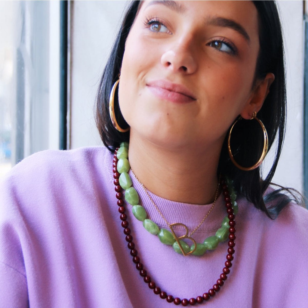 Kralenketting 'nugget' groot - groen