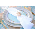 Turquoise porselein dessertplaat 21.5x21.5x1.4cm