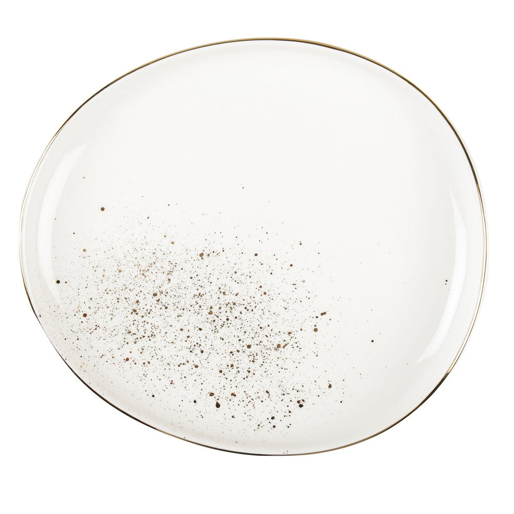 Witte ovale dessertplaat