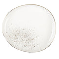 Witte ovale dessertplaat