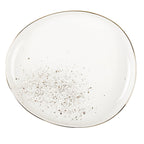 Witte ovale dessertplaat