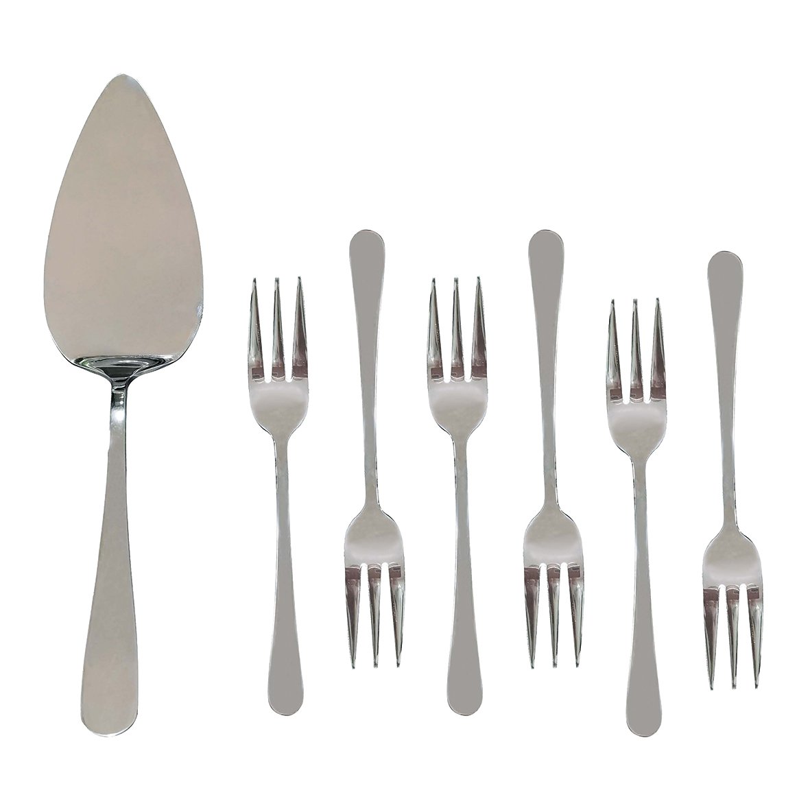 Set van 7 -delen met zilveren gebak