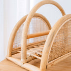 Rotan Krantenrek – Tijdschriftenhouder – Boho Krantenmand – Handgemaakte Rotan Krantenhouder ALOR