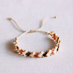Gevlochten Tila Bead -armband - Naaktkleuren