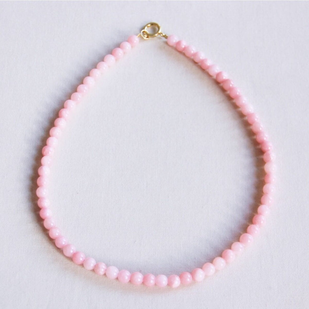 Natuursteen kralenketting 'SMALL' - lichtroze