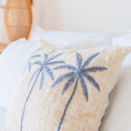 Katoenen kussenhoes Palmboompatroon – Boho geborduurd kussen – Decoratief kussen – Geborduurde kussenhoes 40x40 of 50x50 cm ANARKA