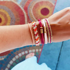 Gevlochten Tila Bead -armband - Naaktkleuren
