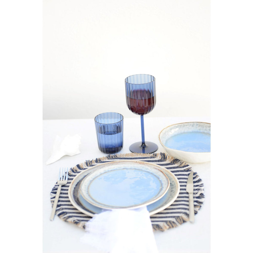 Blue Porselein Dessert Plate 21.5x21.5x1.4cm