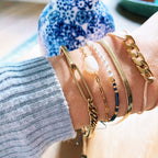 SA813 - Stalen armband “platte slang” - goud