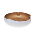 Witte en gouden keramische kom 34x34x10cm