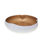 Witte en gouden keramische kom 34x34x10cm