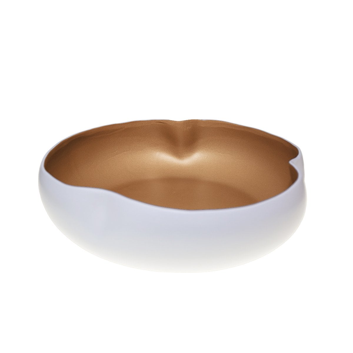 Witte en gouden keramische kom 34x34x10cm