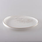 Witte ovale dessertplaat