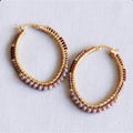 Ovale gefacetteerde Miyuki-hoepels - mokka