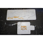 Gouden vismarmeren kaaslade 15,5x22x1,5 cm