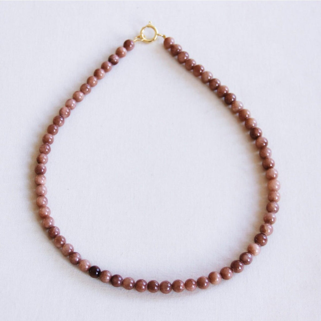 Natuursteen kralenketting 'SMALL' - mokka