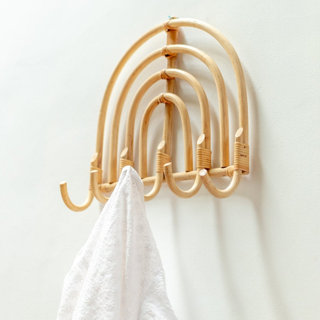 Rotan Kapstok Kapstokken Beige Wandhaken MAKU (2 maten)
