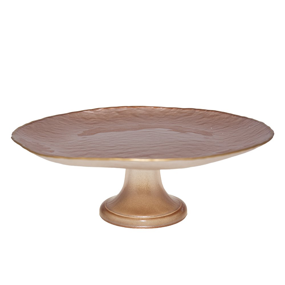 Beige cake gerecht vergulde rand 28 cm
