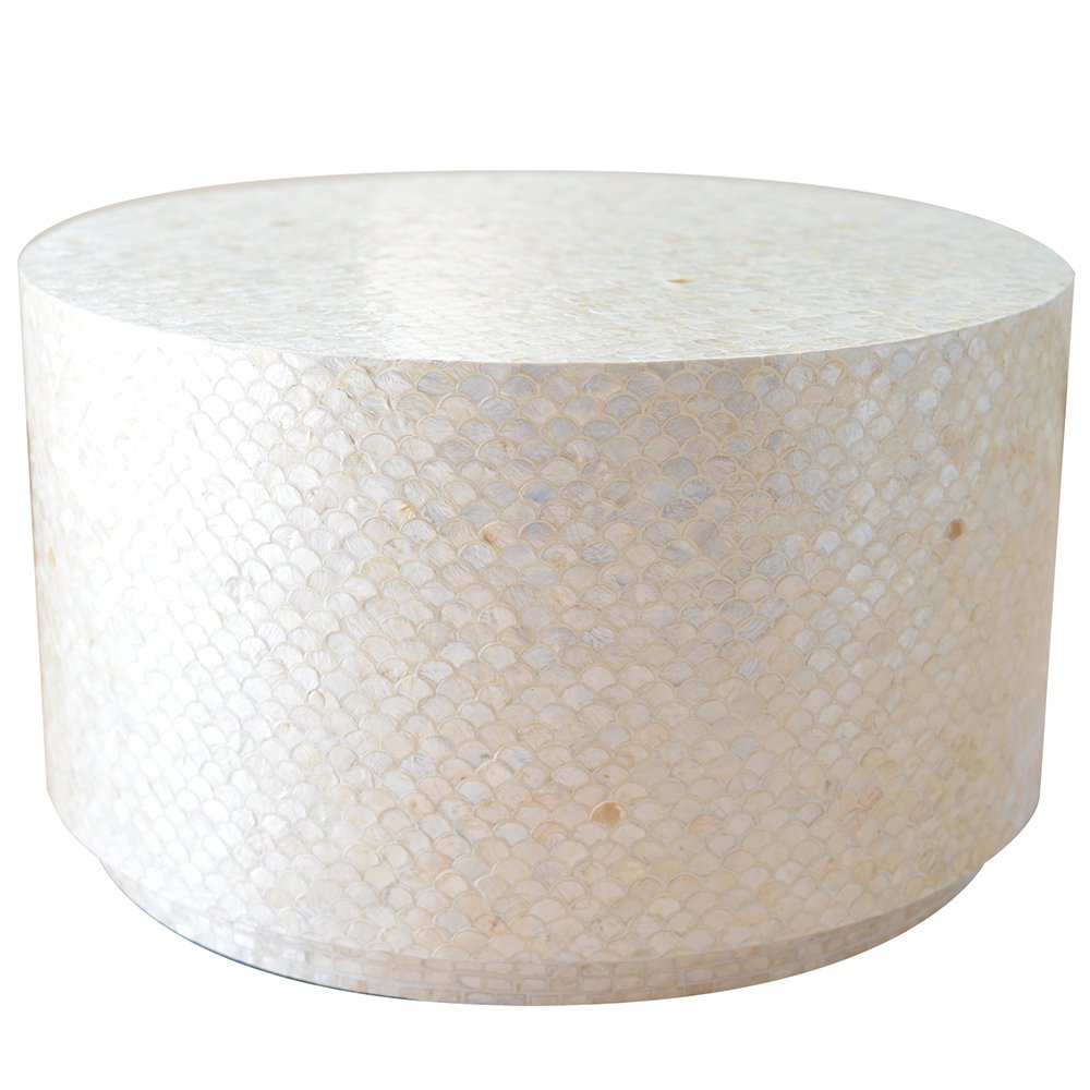 Parelwitte salontafel 76x76x44cm