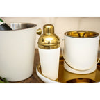 Shaker met ecru en gouden cocktail 8x8x22cm