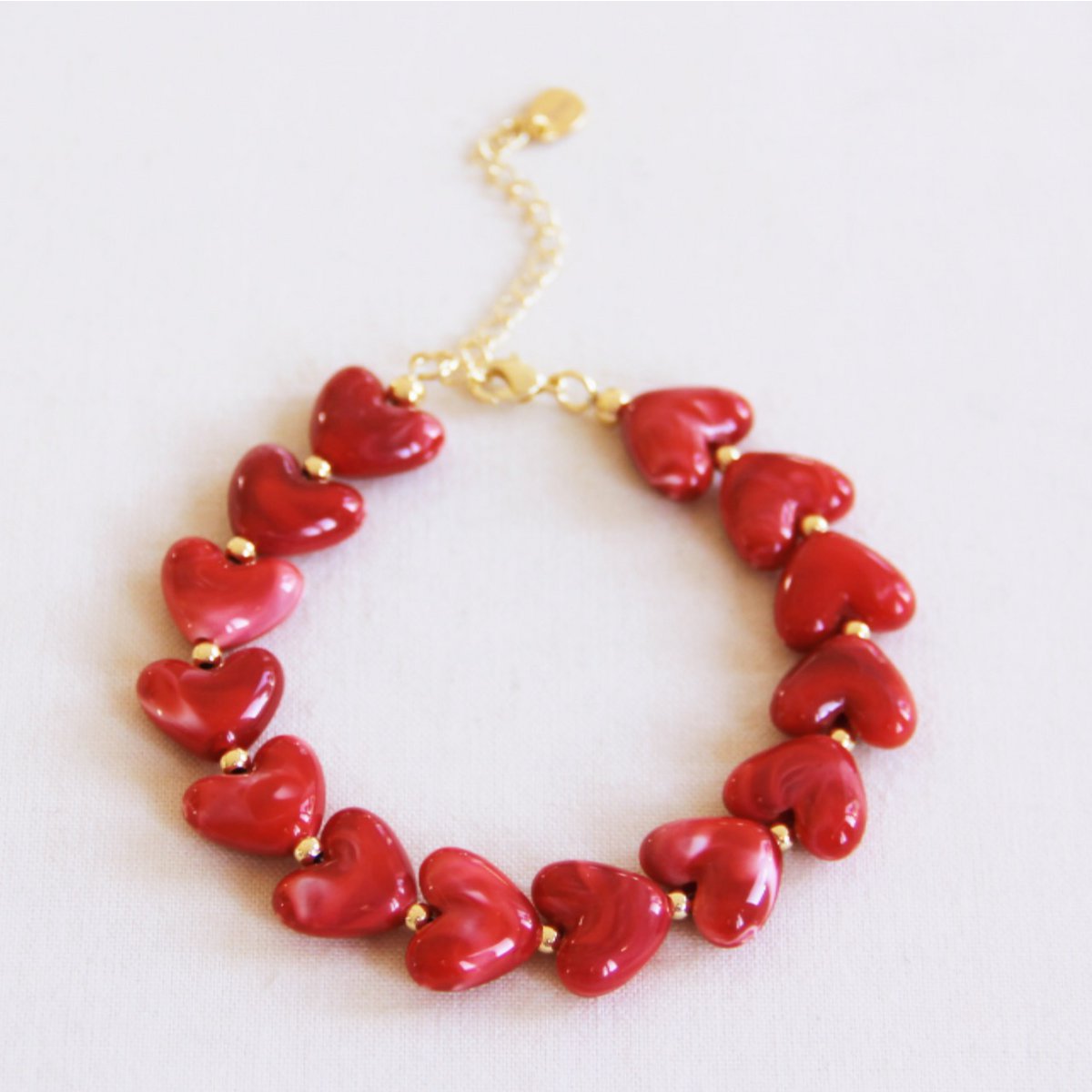 Hars kralenarmband XL - rood