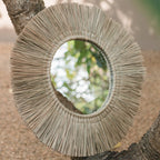 Wandspiegel van Zeegras Rond met 60 cm Diameter RIMBA