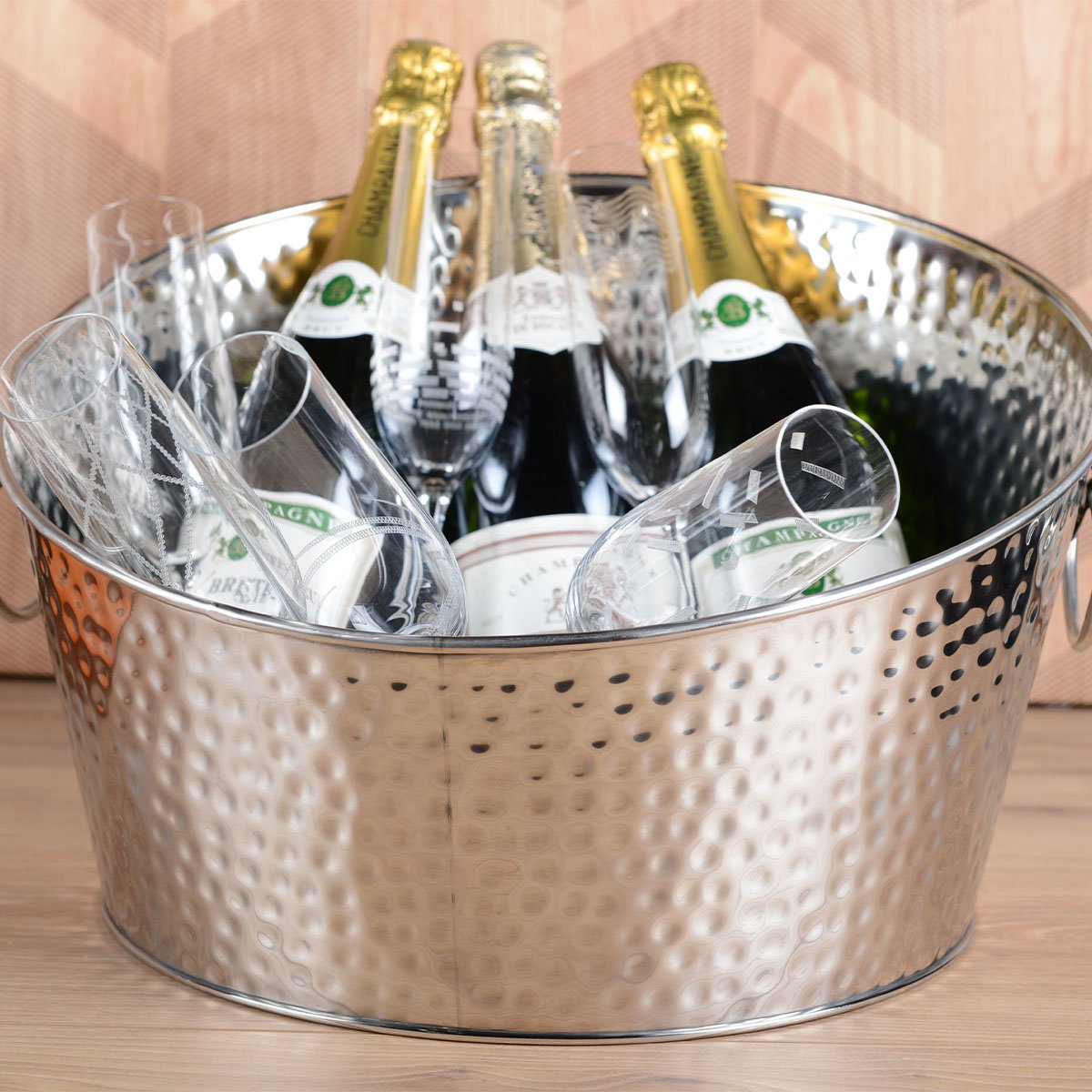 Gehamerd champagne -emmer 25x40x40cm