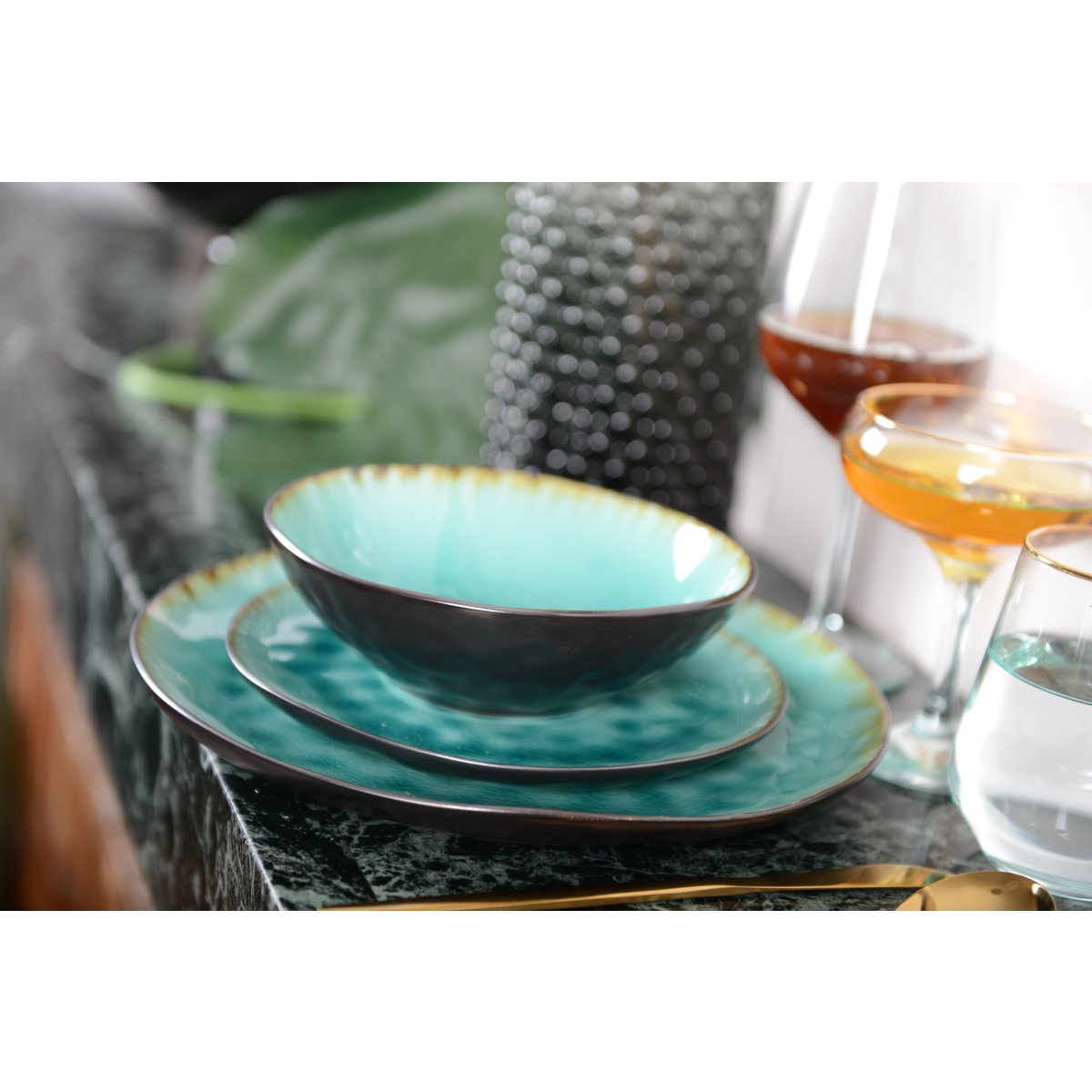 Groene dessertplaat