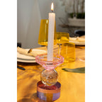 H14cm Amber en Purple Candlestick