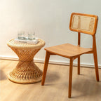 Rotan bijzettafel | Salontafel | Ronde salontafel LUHU Ø45 cm Beige