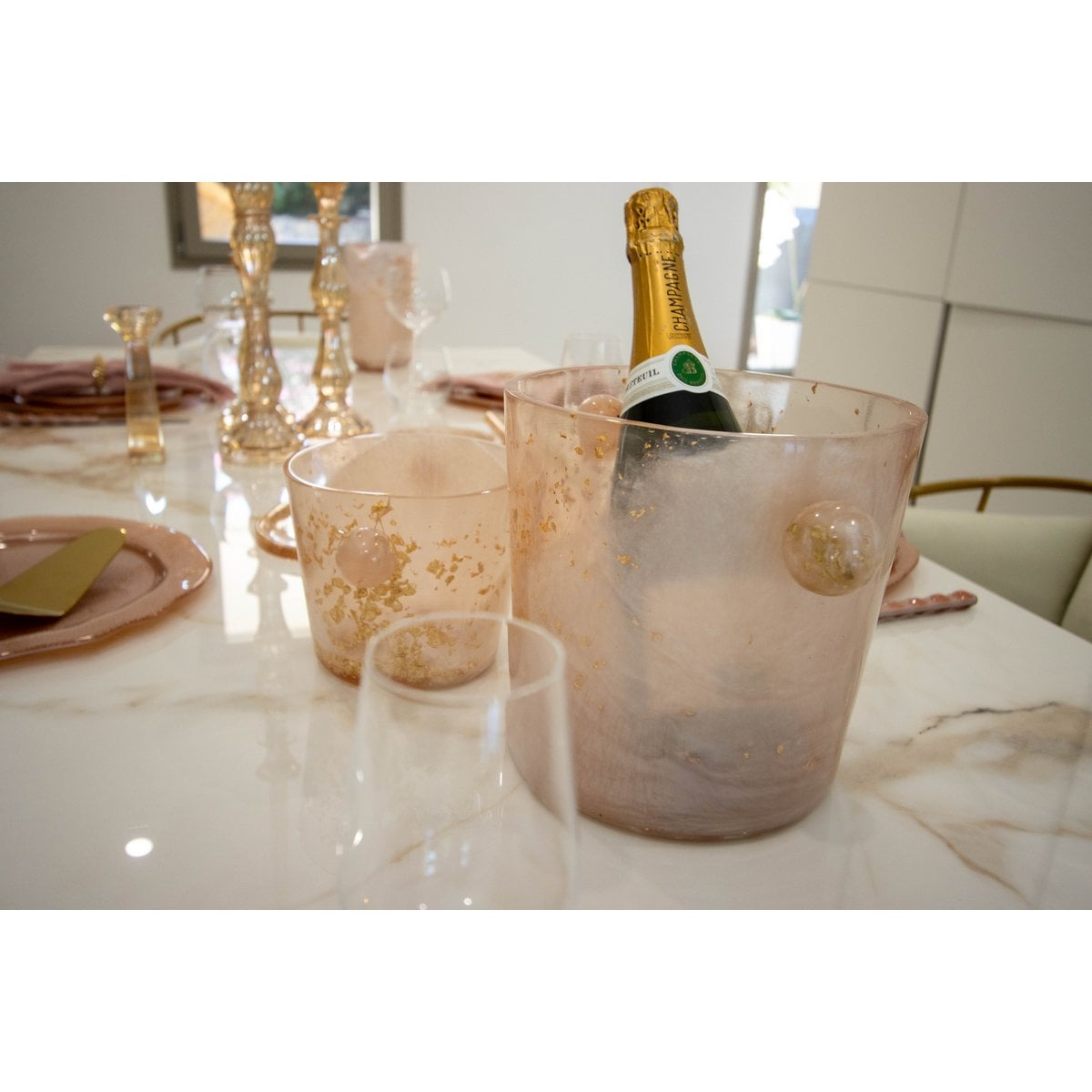 Champagne emmer emmer in hars 20x20x20cm