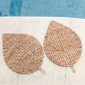 Placemat bladvormig (Set van 2, 4 of 6) 48 cm | Boho Tafelmat DITU gemaakt van Waterhyacint