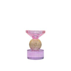 H14cm Amber en Purple Candlestick