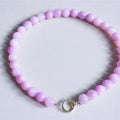 Natuurlijke stenen kralenketting xl - lila