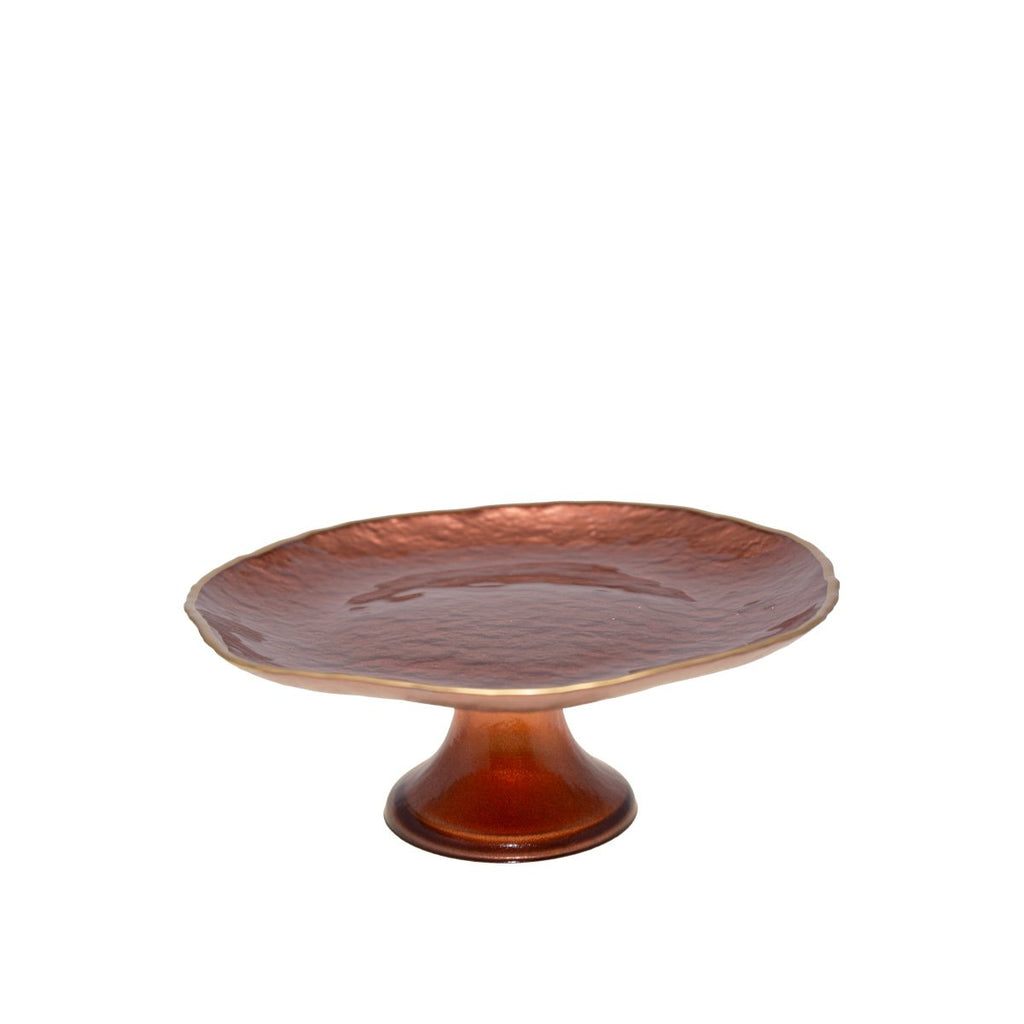 Platplaat op kastanje cakes verguld 21 cm